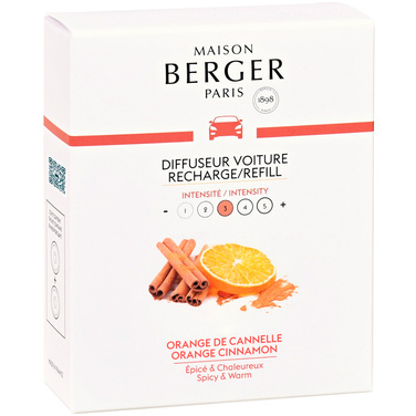 Картридж для дифузора для автомобіля Maison Berger Paris з ароматом ORANGE CINNAMON, 2 шт.