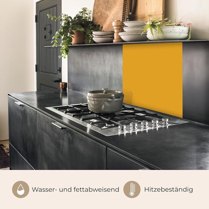 Кухонний фартух 60x250 см, самоклеючий фартух, кухонний фартух, кухонний фасад, самоклеючі кухонні фартухи - Осінь (Охристо-жовтий - Однотонний, 80 x 80 см)