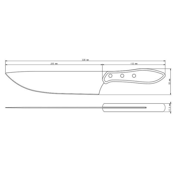 Ніж для м'яса Tramontina Barbecue Polywood, 203 мм (6710922)