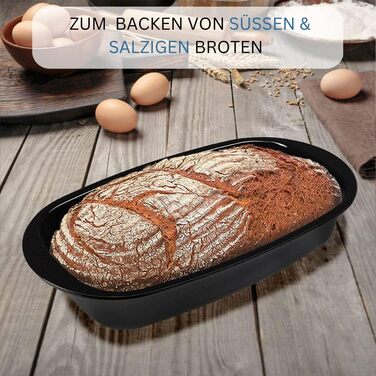 Високоякісна емальована форма для випічки хліба типу з пекарні - 32 см - для рівномірного підрум'янювання - 100 стійка до подряпин (чорна) Хлібна емаль