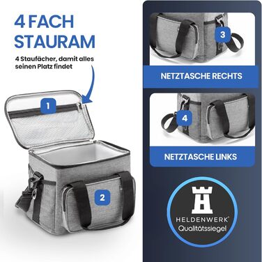 Маленька термосумка 10 л світло-сіра HELDENWERK