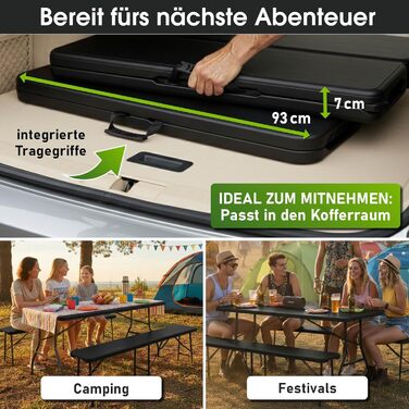 Комплект із 3 предметів стіл та лавки чорні BRAST