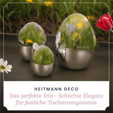 Набір декоративних елементів Heitmann керамічна пасхальна прикраса під порцеляну, для встановлення, біла, приблизно 12,5 x 10,5 x 8 см (яєчне срібло)