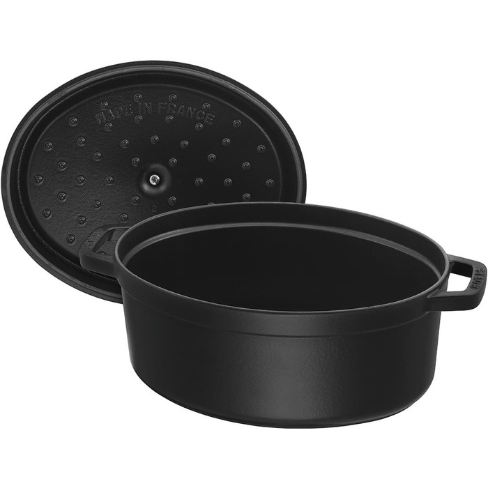 Чавунна жаровня/кокот STAUB, овальна 33 см, 6,7 л, чорна 33 см Чорний
