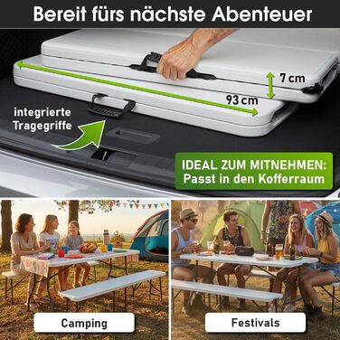 Комплект із 3 предметів стіла та лавок білий BRAST