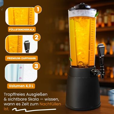 Диспенсер для пива 4 л черный GOODS+GADGETS