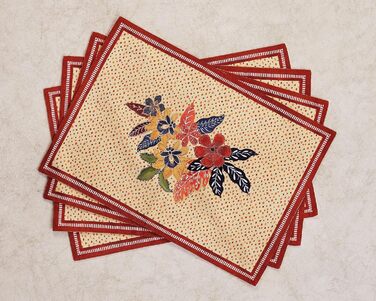 Бавовняні килимки, набір з 4 шт. , декоративні килимки, пасхальні килимки, що миються, для свят, вечерь, весни, літа (33 см x 48 см) (07 - Калахарі), 39Hermine, 100