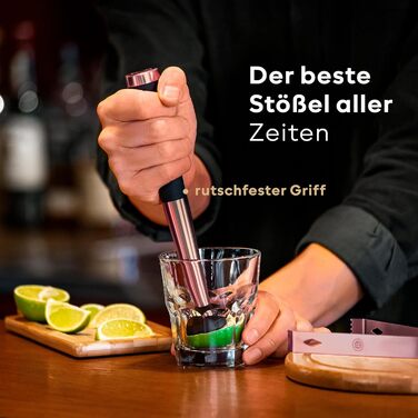 Набір для коктейлів преміум 12 предметів рожеве золото BarDeluxe