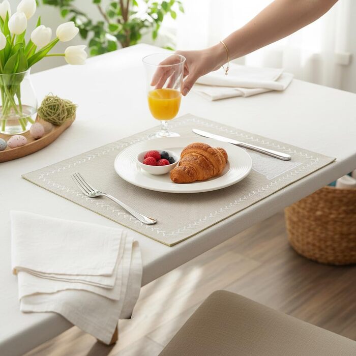 Фетрові серветки, пасхальна прикраса, 45 x 35 см - 4 шт. и, серветки, скатертини, серветки Великодній заєць, пасхальна прикраса, весняна прикраса столу прикраса та захист для обіднього столу, столу у вітальні