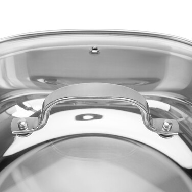 Сотейник Fissman EXCLUSIVE PRO 26x9 см / 4,6 л зі скляною кришкою нержавіюча сталь (5543)