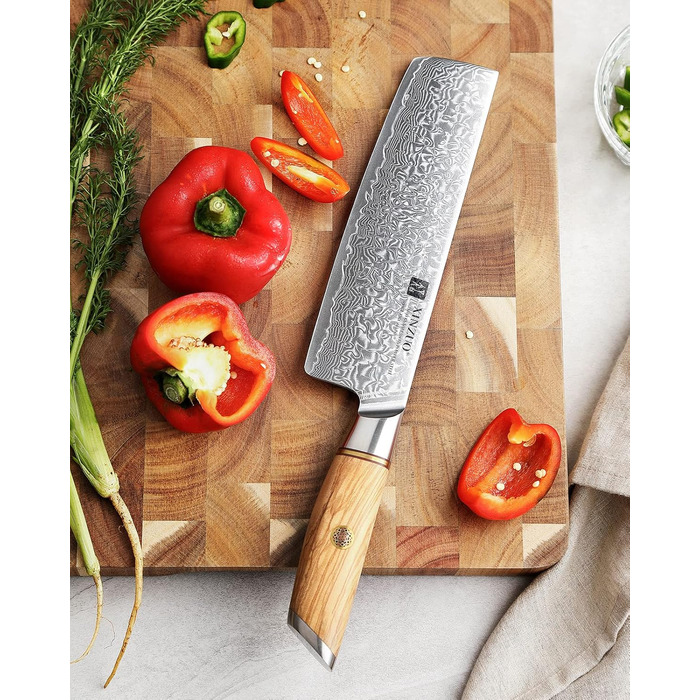 Поварской нож накири 18,2 см, дамасская сталь XINZUO