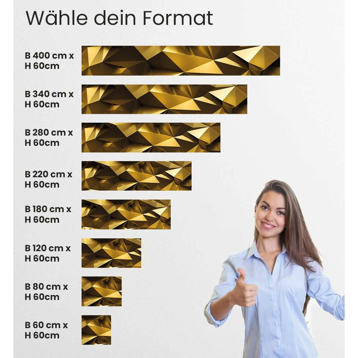 Самоклеючий кухонний фартух - матовий, жорстка бризкозахисна плівка як доступна альтернатива склу, легке встановлення та очищення - висота 60 см - Дизайн Кам&39яна стіна чорного кольору 80 x 60 см (золотий, Ш 340 см x В 60 см, 0,2 мм)