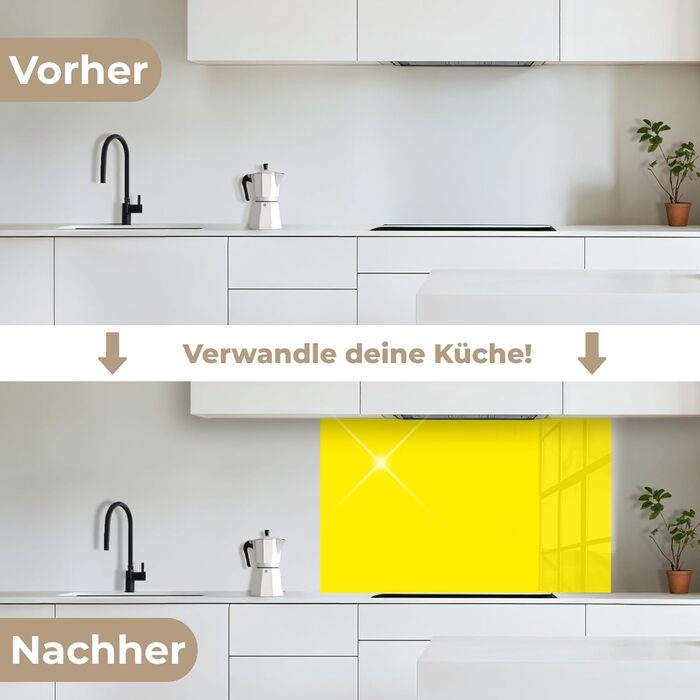 Кухонний фартух 60x250 см, самоклеючий фартух, кухонний фартух, кухонний фасад, самоклеючі кухонні фартухи - Осінь (Жовтий - Однотонний, 60 x 100 см)