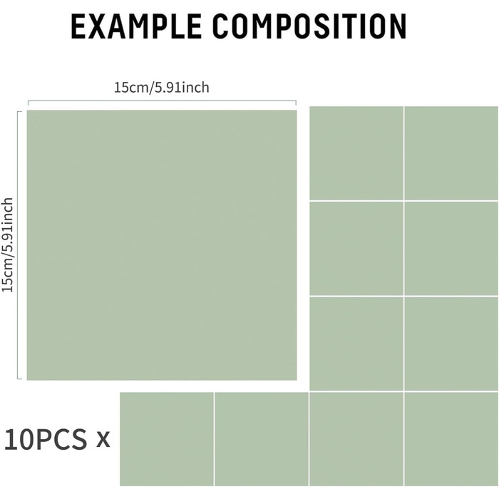 Водонепроникні клейкі наклейки на плитку для кухні 15 х 15 см 20 шт RMJCXYS