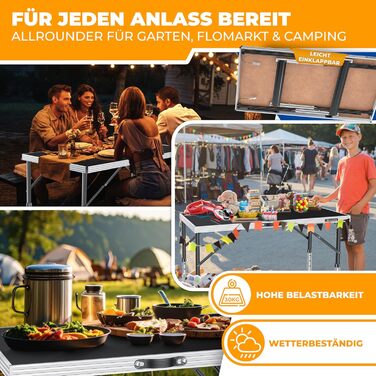 Комплект із 3 столів для кемпінгу 100 х 60 см KESSER