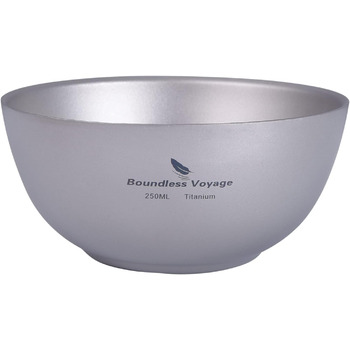 Чашка для рисових супів Посуд для кемпінгу на відкритому повітрі 250 мл 350 мл Миска Легка кругла чаша з подвійними стінками Посуд для подорожей Похід Будинок Ti1093TTi1094T (250 мл - Ti1093t)