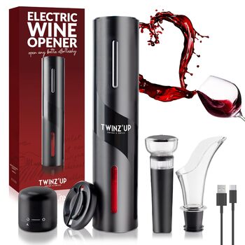 Електричний штопор 6-в-1 з USB-зарядкою відкривачка для вина Twinz'up
