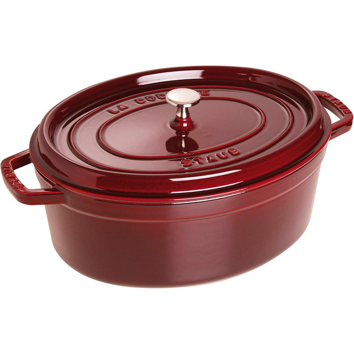 Чавунна жаровня/кокот STAUB, овал 6,7 л, (33 см, гренадин)