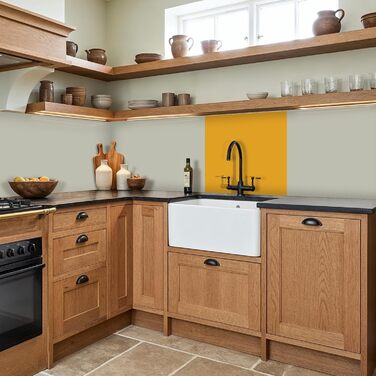 Кухонний фартух 60x250 см, самоклеючий фартух, кухонний фартух, кухонний фасад, самоклеючі кухонні фартухи - Осінь (Охристо-жовтий - Однотонний, 80 x 80 см)