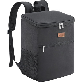 Рюкзак-холодильник Рюкзак-холодильник Сумка-холодильник Сумка для пикника Большая изолированная сумка-холодильник Мужчины Женщины Для Пляжа / Пикника / Кемпинга / Барбекю / Похода, (Черный), 24L Cool