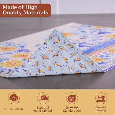 Серветки Maison d&39Hermine зі 100 бавовни, набір з 4 шт. , декоративні серветки, пасхальні серветки, які можна прати, для свят, вечерь, весни, літа (33 см x 48 см) (012 - Girassol)