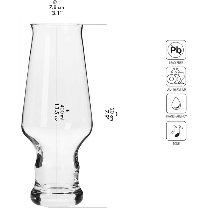 Набір келихів для пива 6 х 400 мл Krosno