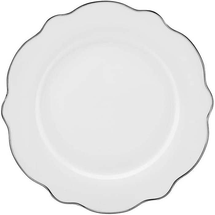 Порцеляновий посуд Karaca Daisy Shape Boat на 6 персон 27 предметів, тарілки, глибокі тарілки, тарілки для тортів, миски, унікальний дизайн, щоденний та спеціальний посуд (платініум)