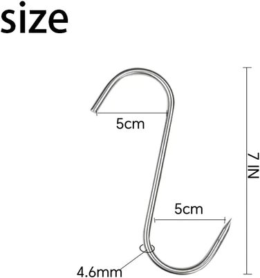Набор из 10 крючков для мяса 15 см, нержавеющая сталь GYUEE