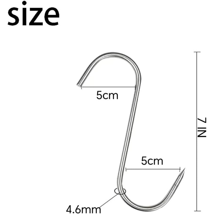 Набор из 10 крючков для мяса 15 см, нержавеющая сталь GYUEE