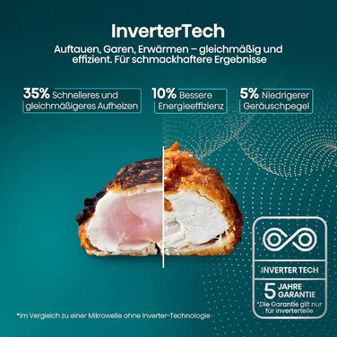 Мікрохвильова піч Hisense H20MOBP1HI / 700 Вт / InverterTech / Керамічне покриття / Преміальне скло / Виготовлена на замовлення, багатофазне приготування / Функція розморожування / 5 рівнів потужності / Блокування від дітей / Чорна (20 л, цифрове керуванн
