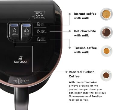 Турецька кавоварка KARACA Hatr Hups, машина для підігріву молока, на 5 осіб, повністю автоматична кавоварка, турецький мокко з молоком, гарячий шоколад, розчинна кава з молоком, тепле молоко (молоко рожеве золото)