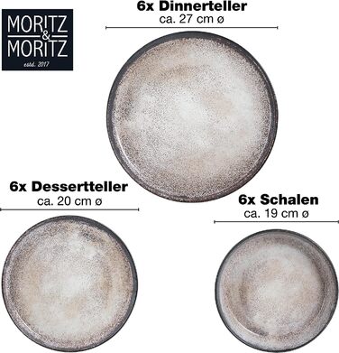 Набор тарелок на 6 персон, 18 предметов, Gourmet Moritz & Moritz