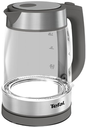 Tefal Електрочайник Glass Kettle, 1,7л, скло, сірий