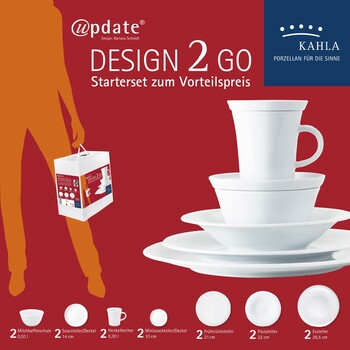 Набір столового посуду 14 предметів білий Update Design 2 Go Kahla