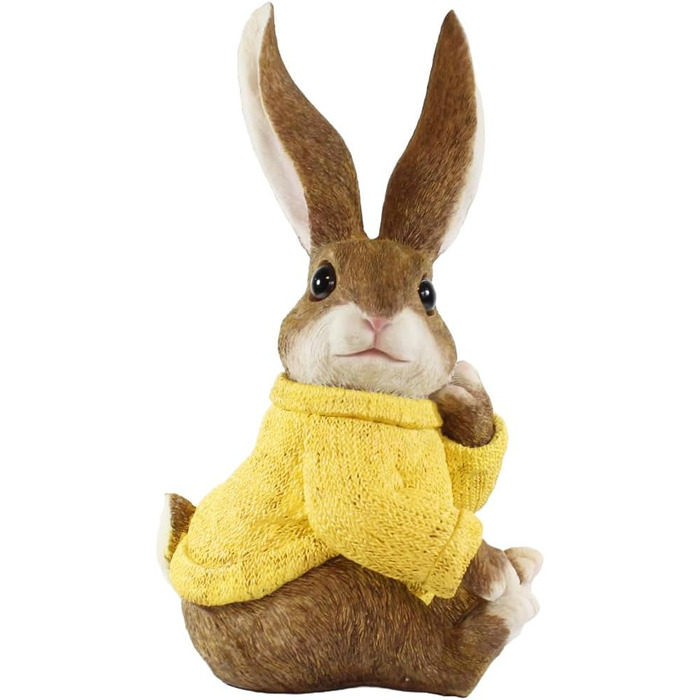 Декоративні фігурки великодніх зайчиків жовтий светр colourliving
