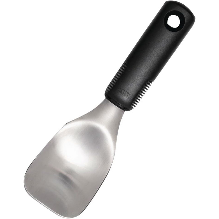Ергономічна ложка для морозива OXO Good Grips з ежектором нержавіюча сталь 11,7 x 26,7 см, курок (лопатка, чорний)