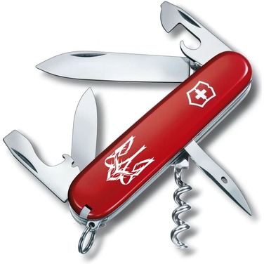 Ніж Victorinox Spartan Ukraine 91мм/12функ/черв /Тризуб готичний біл.