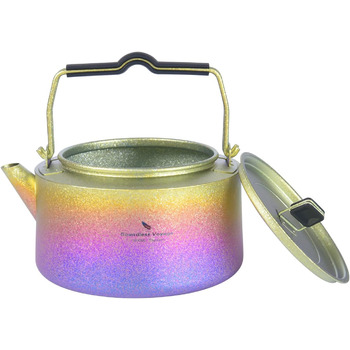 Титановий електричний чайник Кемпінговий чайник великої місткості зі складною ручкою та фільтром Внутрішня зовнішня надлегка пляшка глечика для води Міцний туристичний кухонний посуд сірий Ti3098D (Ti3098d Colorful), 1L