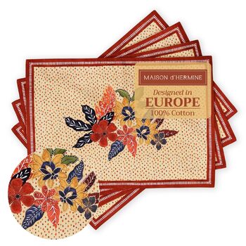 Бавовняні килимки, набір з 4 шт. , декоративні килимки, пасхальні килимки, що миються, для свят, вечерь, весни, літа (33 см x 48 см) (07 - Калахарі), 39Hermine, 100