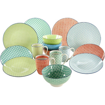 Набор посуды на 4 персоны, 12 предметов, разноцветный Mediterran Creatable