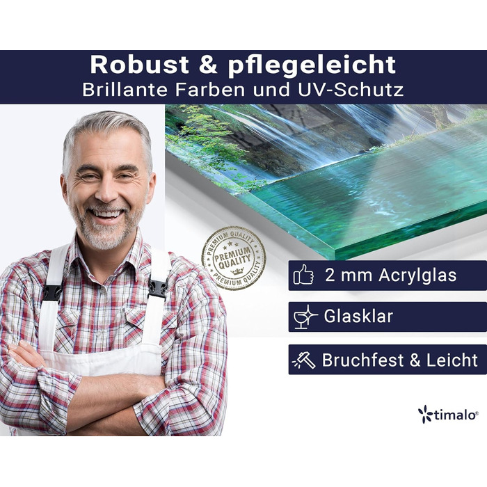 Кухонний фартух timalo зі скляним виглядом Північне море, очерет, захід сонця, океан, солома 2 мм акрилове скло Бризокості для плити, кухонний скляний фартух, акрилові скляні стінові панелі, захисна панель для фартуха (80 x 50 см, 312- Водоспади)