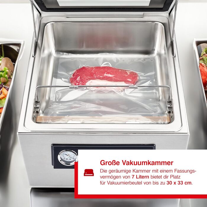 Вакуумный упаковщик 7 л, в комплекте 30 вакуумных пакетов Chamber Vac Pro Solis