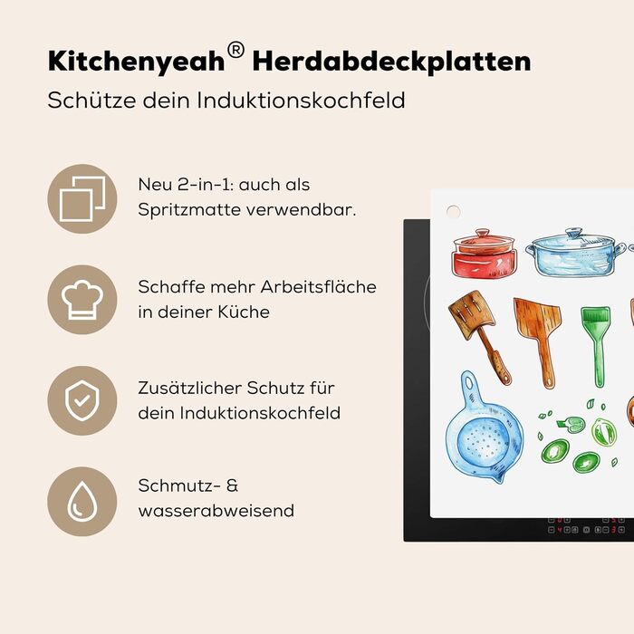 Фартух для плити, кухонний фартух, вініл, 78x52 см, декор для кухні, облицювання стіни, кришка для плити - сіро-чорна (кухня - креслення, 52Д x 65Ш см)