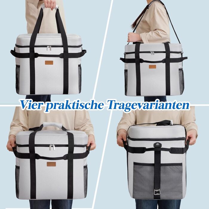 Термосумка 40 л шовково-сіра Lifewit