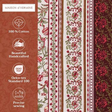 Бавовняні килимки для серветок, набір з 4 шт. , декоративні килимки для серветок, пасхальні килимки, що миються, для свят, вечерь, весни, літа (33 см x 48 см) (13 - Reveillon Au Jardin), 39Hermine 100