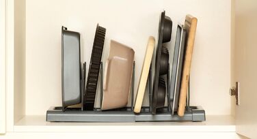 Тримач для посуду розсувний, сірий Simplywire