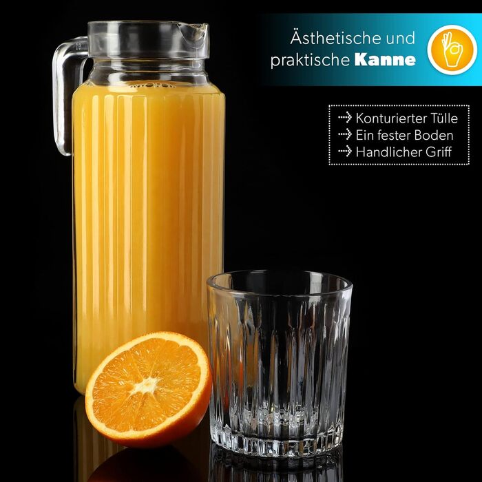 Скляний глечик з міцного скла 1,1 л KADAX