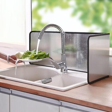 Кухонний фартух Fousenuk, 4-сторонній складаний кухонний фартух, складна стінка із захистом від бризок, компактний складний захист від бризок жиру для кухонь, плит, каструль, стін (39x29x30 см)