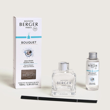 Дифузор Maison Berger Paris ICE CUBE, 180 мл + Наповнювач з ароматом CELESTIAL AQUA, 100 мл
