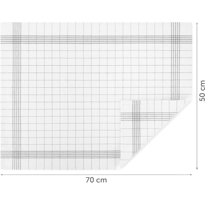 Набір із 10 кухонних рушників преміум-класу Blumtal - Високоякісні кухонні рушники, 100 бавовна, картаті, 50x70 см, 10 предметів (5 предметів, сірі)